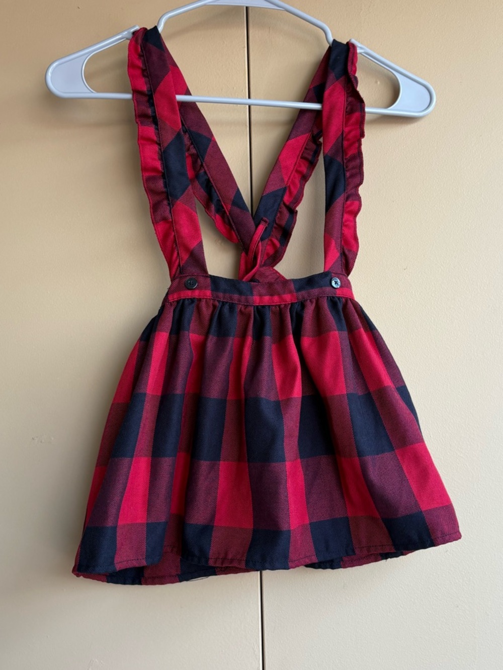 Disney x Pippa and Julie plaid overalls skirt